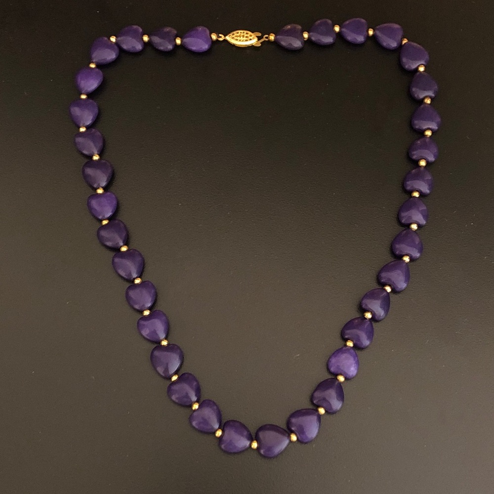 Estate Vintage Amethyst Heart Necklace